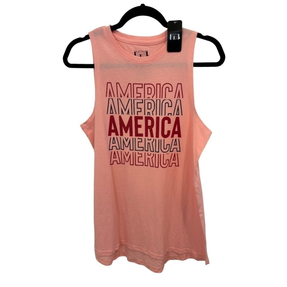IML Isaac Morris Pink America Sleeveless Tank Top Size Medium NWT